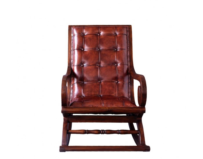 Люлеещ стол EX Home модел Kolonial, Тиково дърво, Естествена кожа