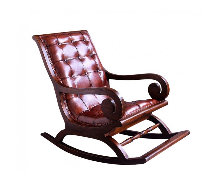 Люлеещ стол EX Home модел Kolonial, Тиково дърво, Естествена кожа