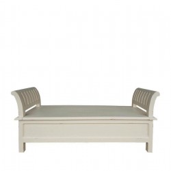 Пейка EX Home модел Bergamo с ракла, Бял антик, Масив - Градински Дивани и Пейки