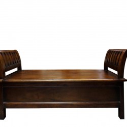 Пейка EX Home модел Bergamo с ракла, Махагон масив - Градински Дивани и Пейки