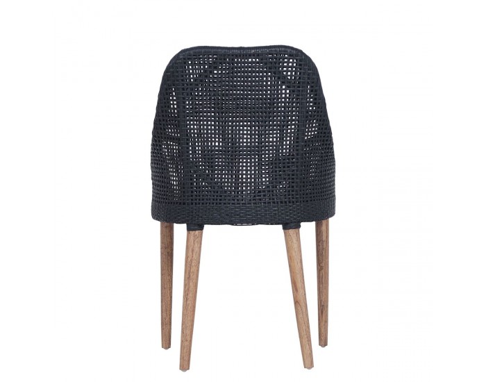 Стол EX Home модел Lesio, естествен ратан, черен