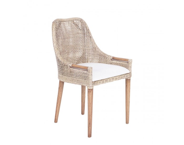 Стол EX Home модел Lesio, естествен ратан, бежов