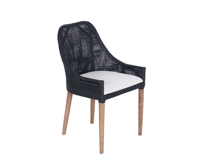 Стол EX Home модел Lesio, естествен ратан, черен