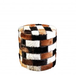 Табуретка EX Home модел Patchwork, Естествена кожа - Табуретки