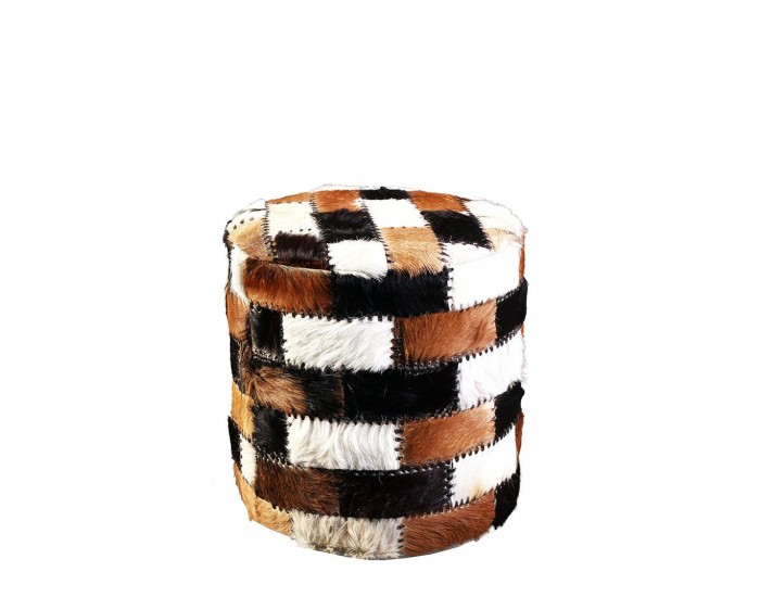 Табуретка EX Home модел Patchwork, Естествена кожа