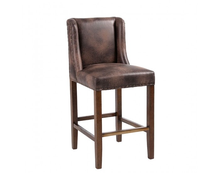 Бар Стол EX Home модел Berg Antik, Тапициран, Кафяв Бар Стол EX Home модел Berg Antik, Тапициран, Кафяв